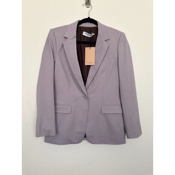 MM Lafleur The Yiyan Blazer Wool Twill Light Lilac Purple One Button Women 4 NEW - Picture 2 of 12